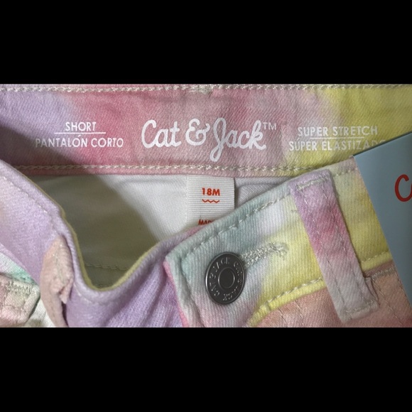 Cat & Jack Pastel Tie Dye Shorts 18 Months New - Picture 3 of 4